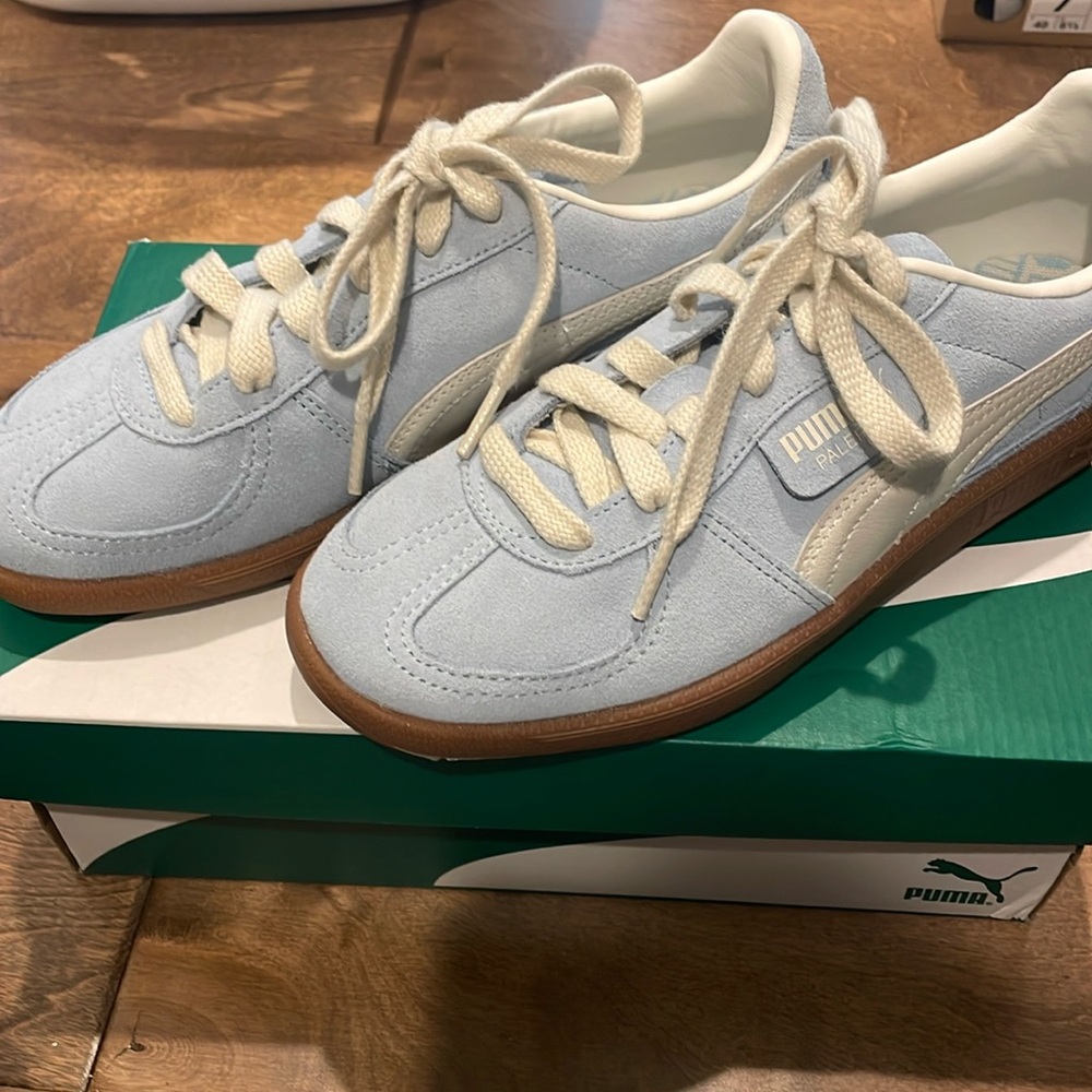 Puma Palermo Turquoise Surf-Pristine-Gum womens 8